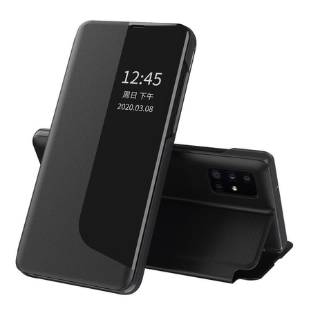 Eco Leather View Case elegancki futerał etui z klapką i funkcją podstawki Huawei P40 Lite E czarny