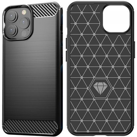 HURTEL CARBON CASE ETUI DO IPHONE 13 PRO Z ELASTYCZNYM POKROWCEM OCHRONNYM