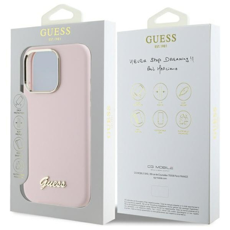 GUESS ETUI CASE HARDCASE DO IPHONE 16 PRO MAX 6.9 SILIKONOWE LOGO METAL