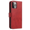 Etui portfel z klapką podstawką do iPhone 15 Pro Max Magnet Case - czerwone