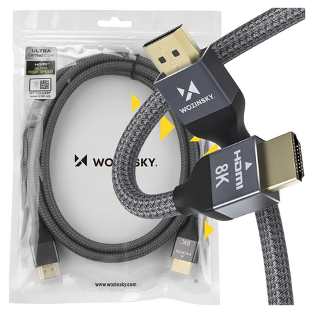 WOZINSKY KABEL HDMI 2.1 8K 60HZ 48GBPS DO TELEWIZORÓW 5M ZASTOSOWANIE 4K