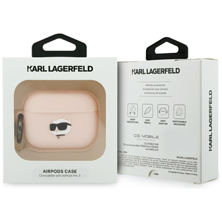 Etui Karl Lagerfeld Silicone Chaupette   Head 3D do AirPods Pro 3 różowy