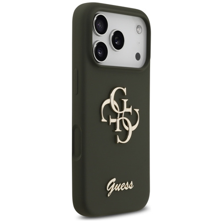 Etui Guess Silicone Big 4G Script do     iPhone 17 Pro Max khaki
