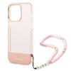 Guess GUHCP14XHGCOHP iPhone 14 Pro Max 6,7" różowy/pink hardcase Translucent Pearl Strap