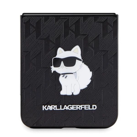 Etui Karl Lagerfeld Saffiano Monogram Choupette Pin na Samsung Galaxy Z Flip 5 - czarne