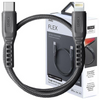 Etui Uniq Kabel Flex USB-C-Lightning 18W nylonowy 30cm - szare