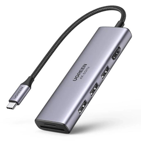 UGREEN HUB USB TYP C 6W1 DO TELEFONÓW 3x USB 3.2 HDMI 4K 60Hz CZYTNIK SD TF