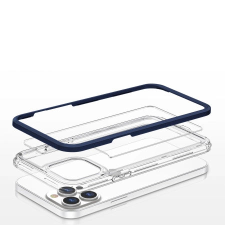 HURTEL ETUI CLEAR 3IN1 DO IPHONE 13 PRO POKROWIEC Z RAMKĄ OCHRONA ZDERZENIA