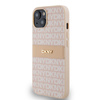 DKNY ETUI HARDCASE DO IPHONE 14 15 136.1 Z METALOWYM LOGO I SKÓRZANĄ STRIPĄ