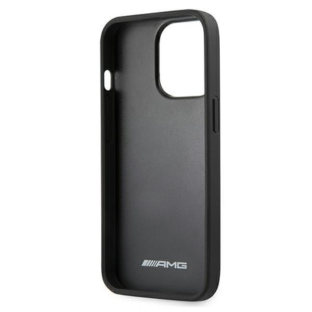 Etui AMG AMHCP13LGSEBK na iPhone 13 Pro / 13 - czarne Leather Debossed Lines