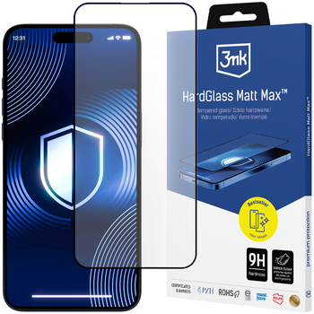 3MK HARDGLASS MATT MAX DO APPLE IPHONE 15 PLUS SZKŁO HARTOWANE Z PEŁNĄ