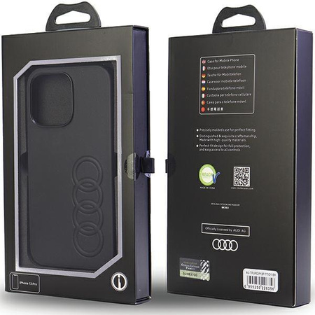 Etui Audi Synthetic Leather na iPhone 13 Pro / 13 - czarne AU-TPUPCIP13P-TT/D1-BK