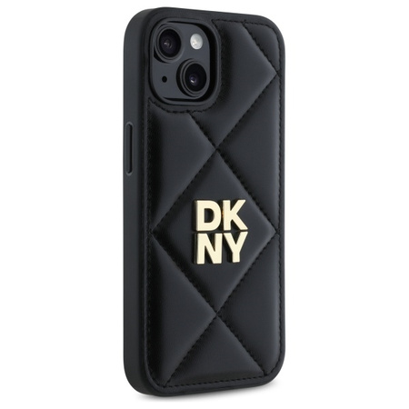 DKNY ETUI POKROWIEC CASE DO APPLE IPHONE 14 QUILTED STACK LOGO CZARNY