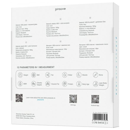 PROOVE WAGA SMART SCALE BALANCE LITE BLUETOOTH DO MONITOROWANIA WAGI CIAŁA