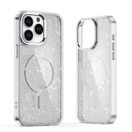 HURTEL ETUI GLITTER CASE DO IPHONE 16 PLUS MAGNETYCZNE Z BROKATOWYM EFEKTEM