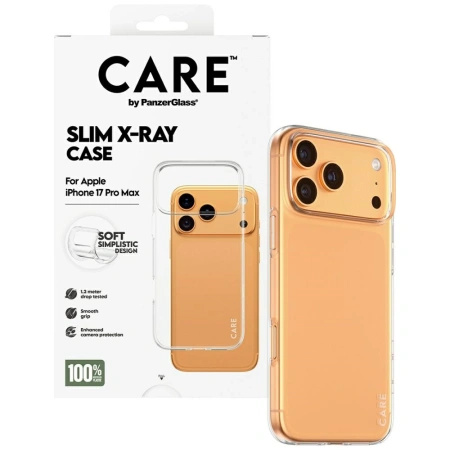 Etui CARE by PanzerGlass Fashionable X-Ray Soft Basic na iPhone 17 Pro Max - przezroczyste