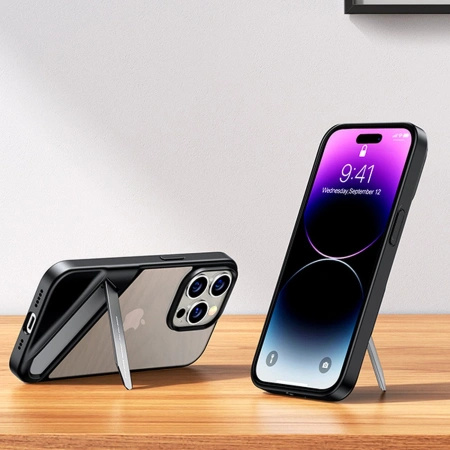 UGREEN KICKSTAND ETUI DO IPHONE 14 PRO Z ŻELOWĄ RAMKĄ I SZTYWNĄ KONSTRUKCJĄ