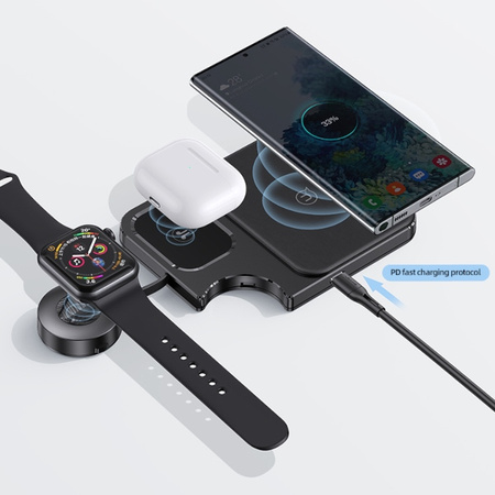 USAMS ŁADOWARKA INDUKCYJNA 3W1 DO MAGSAFE TELEFONÓW SZYBKIE ŁADOWANIE 15W