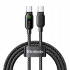 MCDODO KABEL USB-C USB-C SZYBKIE ŁADOWANIE USB TYP C PD 100W 1M LED CZARNY