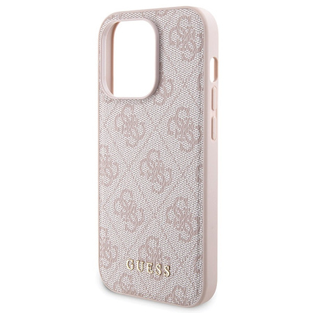 Zestaw Guess GUBPM5P15L4GEMGP iPhone15 Pro 6.1 hardcase + Powerbank 5000mAh MagSafe różowy/pink 4G Metal Logo