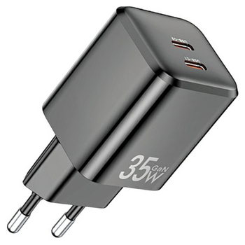 AWEI ŁADOWARKA PD65-EU 35W 2X USB-C DO IPHONE 12 13 14 SAMSUNG SZYBKO ŁADUJ