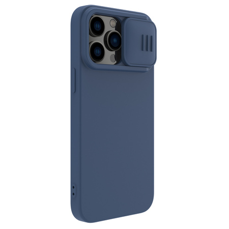 Nillkin CamShield Silky Silicone Case etui iPhone 14 Pro pokrowiec z osłoną na aparat niebieski