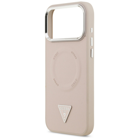 Etui Guess Triangle Logo MagSafe do      iPhone 17 Pro Max różowy