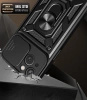 Pancerne etui Hybrid Armor Camshield z podstawką i osłoną aparatu do iPhone 15 - niebieskie