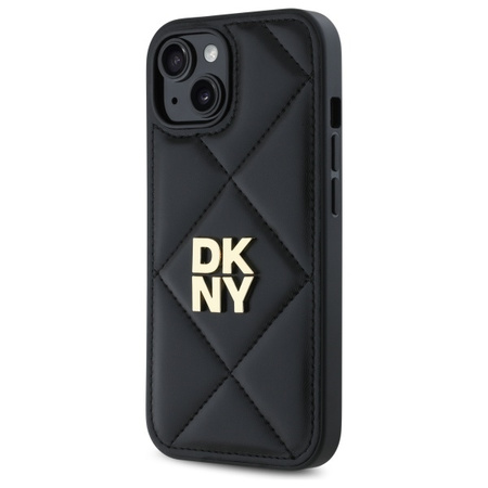 DKNY ETUI POKROWIEC CASE DO APPLE IPHONE 14 QUILTED STACK LOGO CZARNY