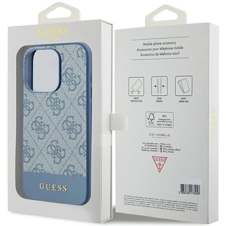 Etui Guess 4G Stripe Collection na iPhone 15 Pro Max - niebieskie