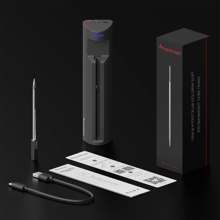 Termometr kuchenny Meatmeet Pro smart aplikacja Bluetooth grill piekarnik wędzarnia - czarny