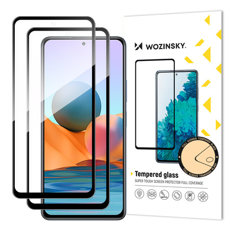 Wozinsky zestaw 2x super wytrzymałe szkło hartowane Full Glue na cały ekran z ramką Case Friendly Xiaomi Redmi Note 12 Pro+ / Note 12 Pro / Note 12 5G / Note 12 / Xiaomi Redmi Note 10 Pro czarny