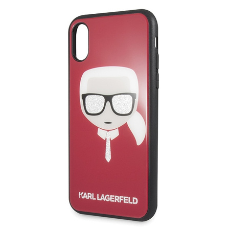 KARL LAGERFELD ETUI HARDCASE DO IPHONE X XS ICONIC GLITTER KARLS HEAD