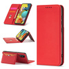 Magnet Card Case etui do Samsung Galaxy A13 5G pokrowiec portfel na karty kartę podstawka czerwony