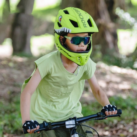 Kask rowerowy Rockbros TT-32004 Shark dziecięcy z odpinaną szczęką rozmiar M (54-58) - zielony