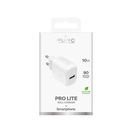 PURO ŁADOWARKA SIECIOWA PROLITE 10W USB-A DO TELEFONÓW 10W SZYBKO ŁADOWANIE