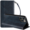 Magnet Strap Case etui iPhone 14 Plus pokrowiec z klapką portfel mini smycz podstawka niebieskie