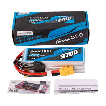GENS ACE AKUMULATOR LIPO G-TECH 3700MAH 22.2V 60C DO DRONÓW MODELI RC XT90