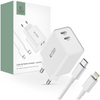 TECH-PROTECT ŁADOWARKA DO TELEFONÓW 35W PD 2 PORTY DO LIGHTNING KABEL BIAŁY