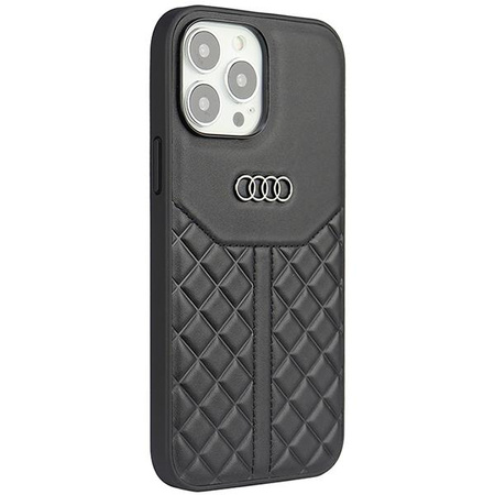 Etui Audi Genuine Leather na iPhone 13 Pro Max 6.7" - czarne AU-TPUPCIP13PM-Q8/D1-BK