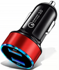 Ładowarka samochodowa CO2, Szybkie ładowanie QC 3.0 , Alu 3.1A, czarna 0055