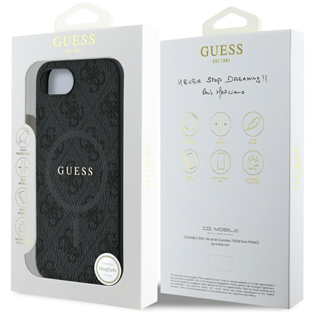 GUESS ETUI RING CLASSIC LOGO DO IPHONE 16E DO MAGSAFE Z MAGNETYCZNYM