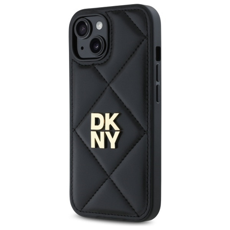 DKNY ETUI DO IPHONE 15 6.1 QUILTED STACK LOGO Z LUKSUSOWYM WYKOŃCZENIEM