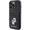 Etui Karl Lagerfeld Saffiano Cardslot Karl&Choupette Metal Pin do iPhone 15 Pro - czarne