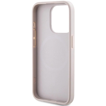 Etui Guess 4G Collection Leather Metal Logo MagSafe na iPhone 14 Pro Max - różowe