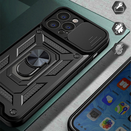 Hybrid Armor Camshield etui iPhone 14 Plus pancerny pokrowiec z osłoną na aparat czarne