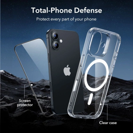 ESR ZESTAW CLASSIC HYBRID MAGSAFE DO IPHONE 17 Z SZKŁEM HARTOWANYM NA