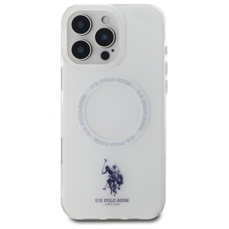 U.S. POLO ASSN. ETUI POKROWIEC DO IPHONE 16 PRO DO MAGSAFE IML RING BIAŁE