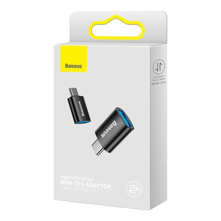 Baseus Ingenuity Series przejściówka adapter z USB Typ C do USB-A 3.2 gen 1 czarny (ZJJQ000001)