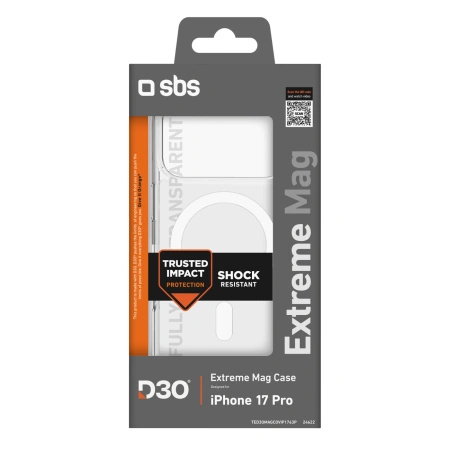 Etui SBS Extreme Mag z technologią D3O na iPhone 17 Pro - przezroczyste